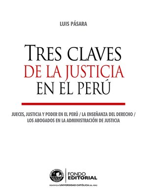 cover image of Tres claves de la justicia en el Perú
